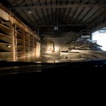 Driving out of an abandoned building